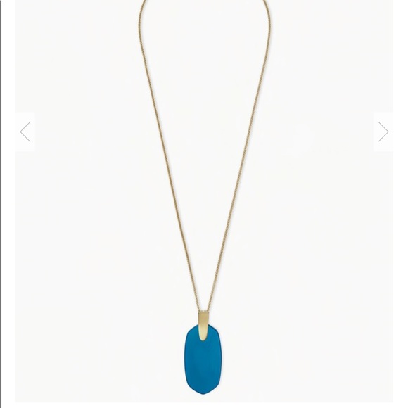 KENDRA SCOTT Inez Necklace In Gold& Teal NWOT - Picture 2 of 4